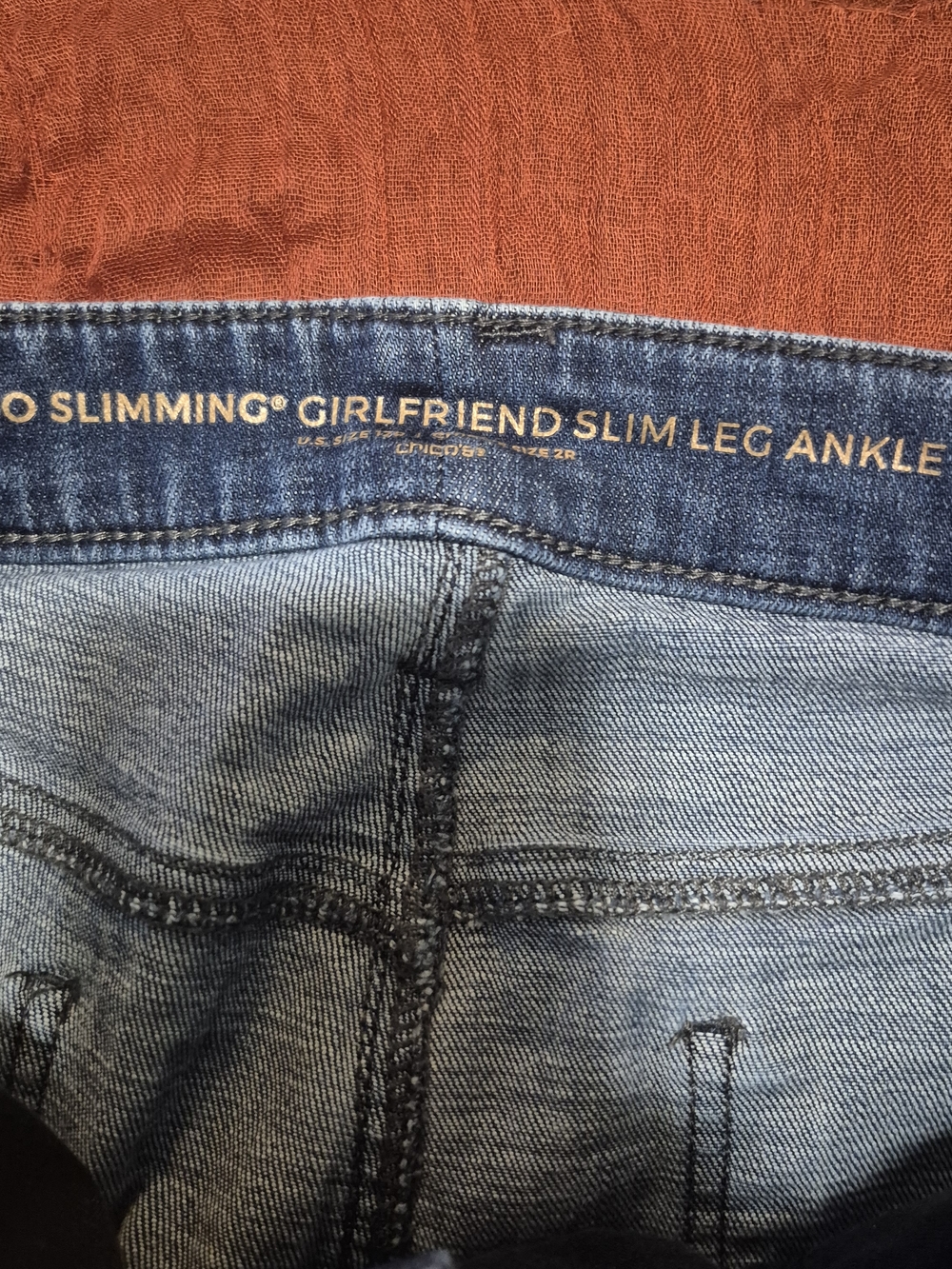 Chico's Blue Cropped Jeans with Leopard & Braided Fringe Hem - Picture 4 of 6